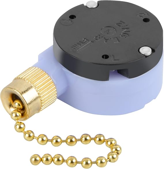 ZE-228s 2 Speed 3 Wire Ceiling Fan Switch Pull Chain Switch Lamps Replacement Parts Ceiling Fan Accessories(Brass Chain)