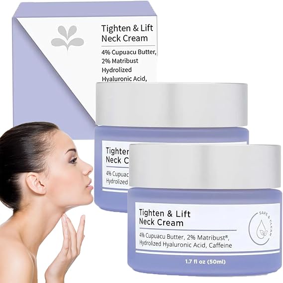 Tighten & Lift Firming Neck Cream,2PCS neck firming cream,Anti Aging neck cream for sagging and tighten,Lifting Sagging Skin & Smooth Neck Wrinkle,Hydrating Neck Cream,Skincare Neck Cream-50ml*2