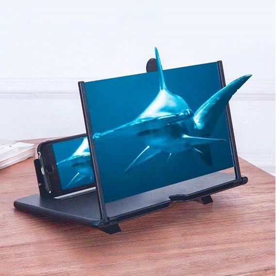 12 Inch Screen Magnifier for Cell Phone, 3D HD Mobile Screen Enlarger Projector, Lightweight Portable Expandable