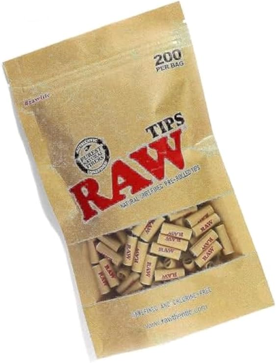 Raw Natural Unrefined Pre-rolled Tips - Bag Of 200