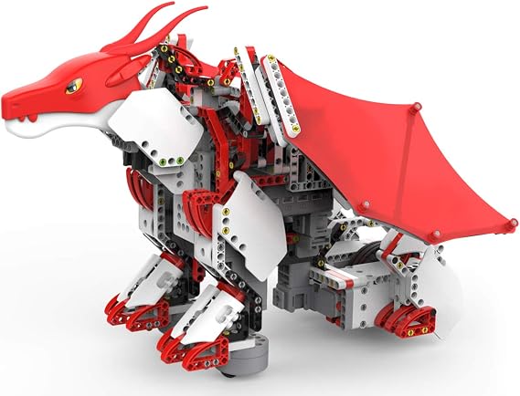 JIMU ROBOT Mythical Series: FireBot Kit/App-Enabled Building & Coding STEM Robot Kit (606 Pcs), Red, Model:JRA0601