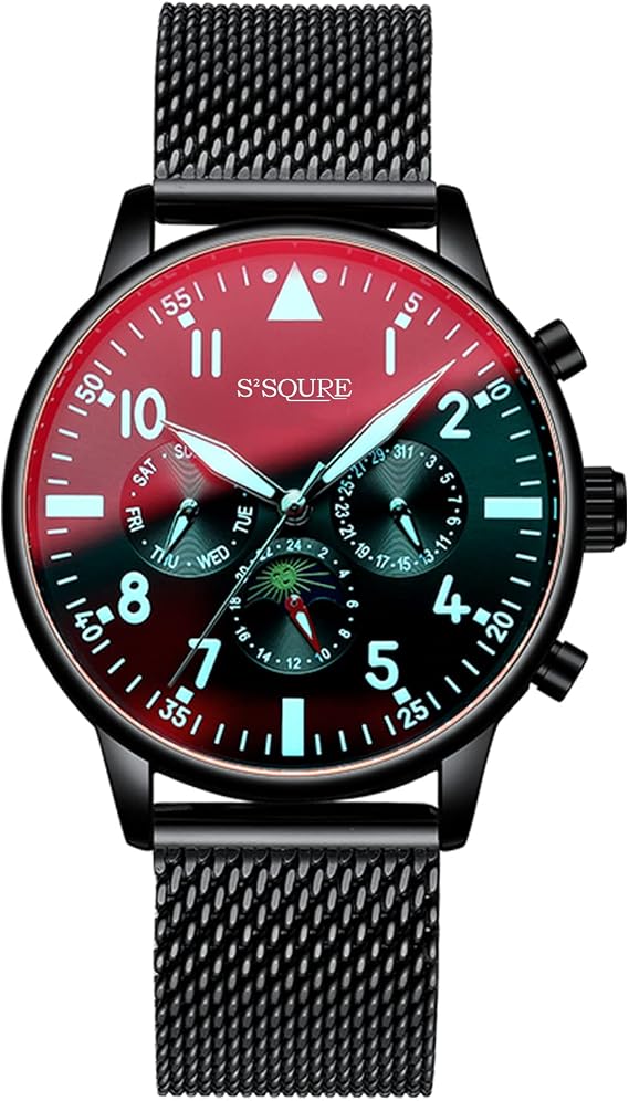 Men's Watch,Automatic Mechanical Wristwatch,Black Analog,Date,Stainless.S Watchband,Sports Watches, Gift