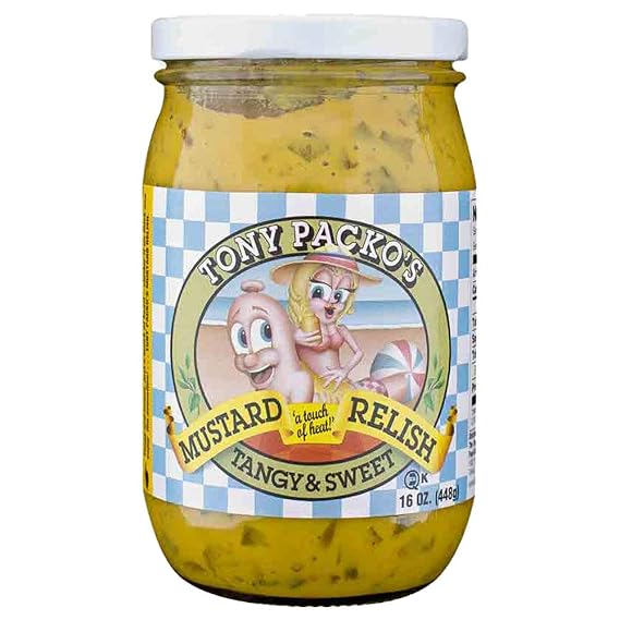 Tony Packo's Mustard Relish, 16 Ounce Jar
