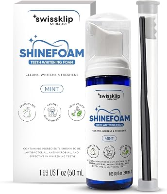 Swissker by Swissklip Foam Toothpaste Also a Teeth Whitener I Nano Toothbrush with 12000 Micro, Nano Bristles I Advanced Tooth Cleaning Solution I Professional Teeth Whitening Kit