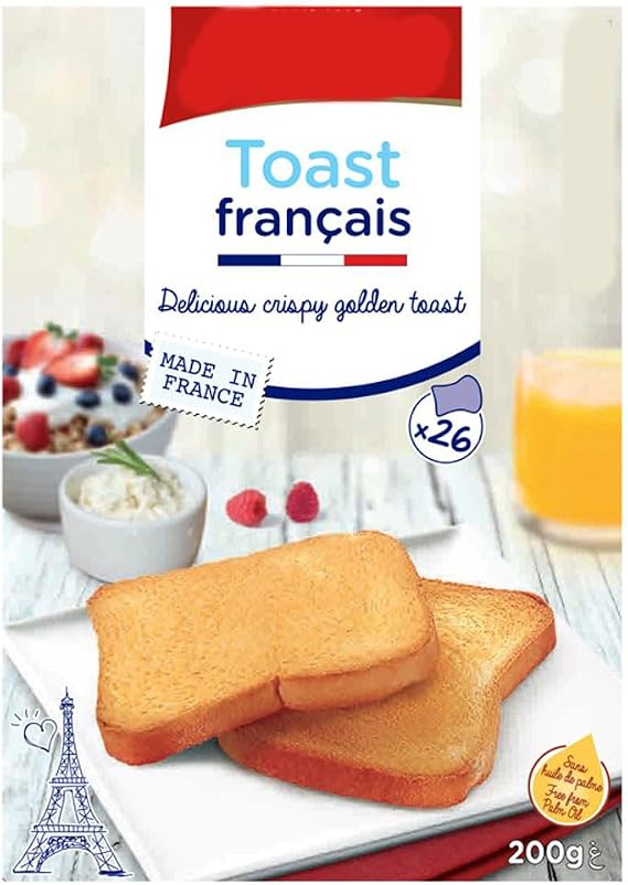 Toast Français Delicious Crispy Golden Toast, Made in France, 200g, 26 Slices
