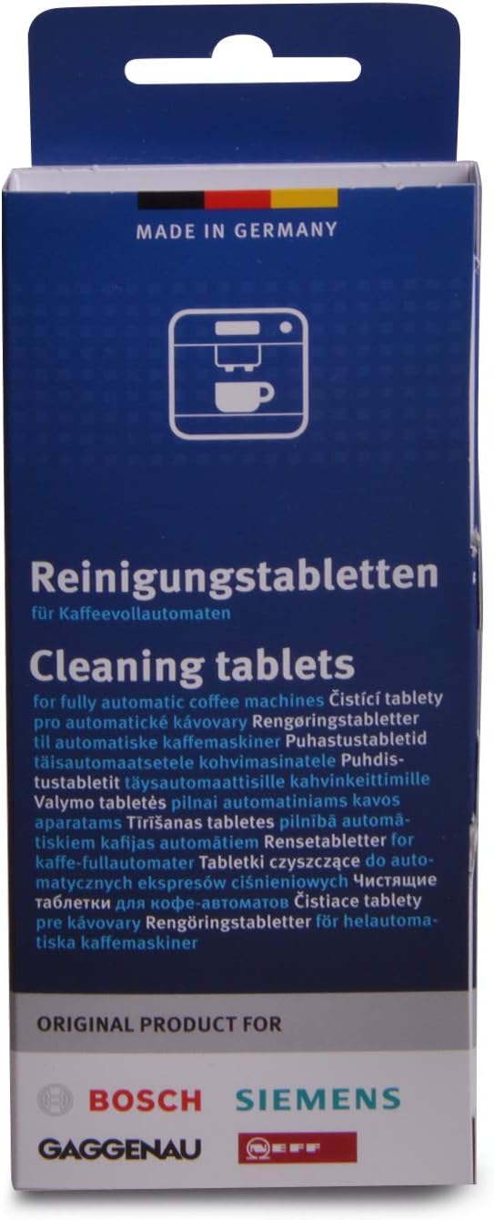 Bosch 00311969 Cleaning Tablets for Coffee Machine and Thermos Flask Pack of 10