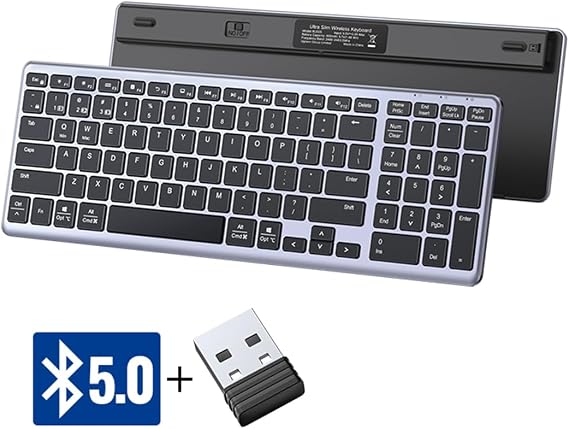 UGREEN Kablosuz Ultra İnce Sessiz Bluetooth Türkçe Q Klavye, Siyah, 15258TR