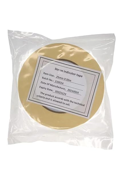 MUHWA Autoclave Tape Steam Indicator Tape Sterilization Indicator Tape, Width - 1" (1)