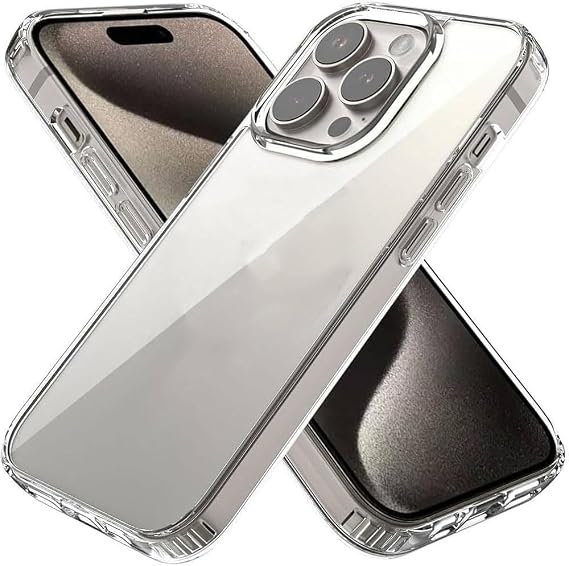Coverzone iPhone 15 İle Uyumlu / 15 Plus / 15 Pro / 15 Pro Max serileri ile uyumlu Kılıf Süper Şeffaf ve pürüzsüz yüzeyli Silikon Kapak Şeffaf (İphone 15 pro)