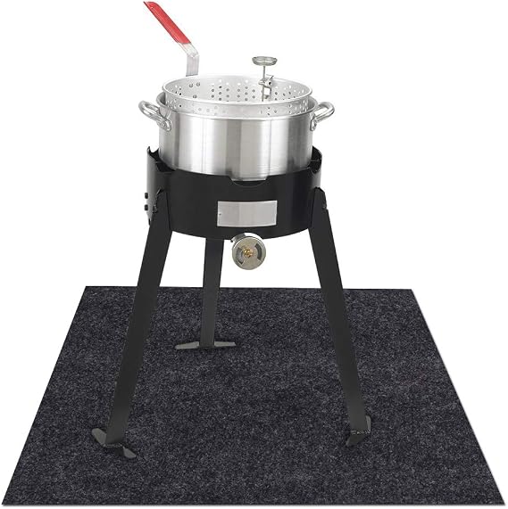 Under the Turkey Fryer Mat,Absorb Oil and Water,Protects BBQ Deck or Patio from Oil,Grease,and Spills, Slip Resistant and Waterproof (Turkey Fryer Mat:36inches x 30inches)