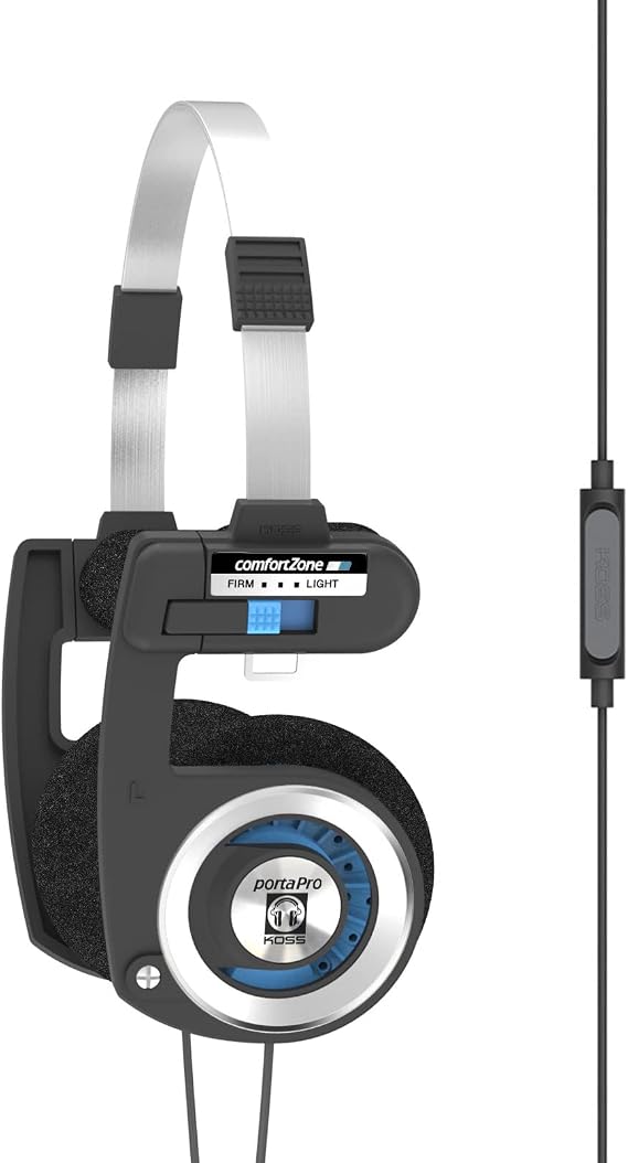 Koss Porta Pro with Microphone and Remote On-Ear Headphones, Wired Plug