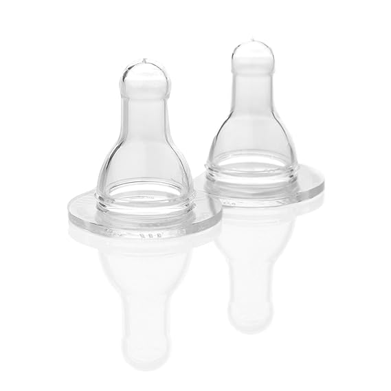 Lifefactory Stage 1 Nipples for 4oz & 9oz Glass Bottles, 2 Pk, Clear