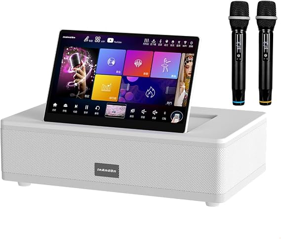 InAndOn Chinese Karaoke Machine: Karaoke Player with 12.2" HD Touchscreen | All-in-one 800W Peak Power 6.5in Subwoofers Professional KTV Singing Karaoke Machine System 16+ Languages
