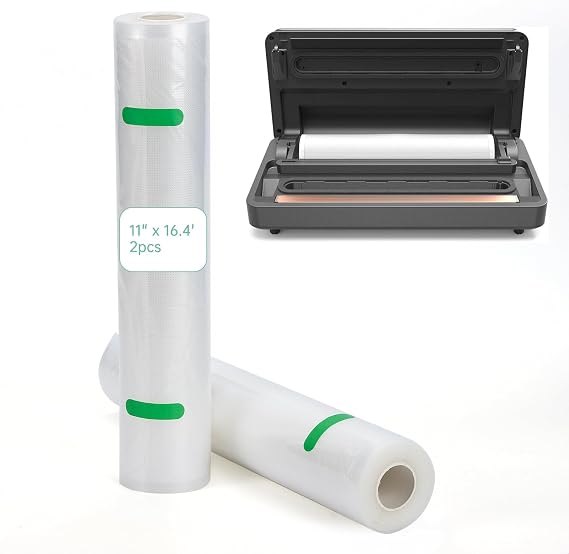 Vacuum Sealer Roll Bags for Anova Culinary Vacuum Sealer Machines - 2 Pack 11" x 16.4' Commercial Grade BPA Free Vacuum Bags for Food Storage and Vacuum Cooking
