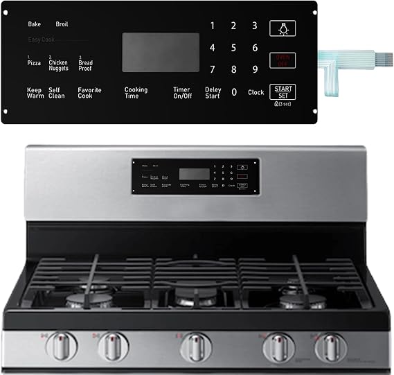 DG34-00025C Membrane Switch Touchpad for Samsung Stove Oven, Replaces 4963022/AP6885265/PS12721647, Waterproof Control Panel Compatible with NX58R4311SS/NX58R3111SG Series