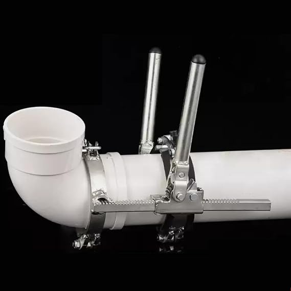 PP/PVC Pipe Tensioner - Heavy Duty Silent Drainage Pipe Alignment & Tightening Tool, Anti-Slip Ratchet Clamp for Plumbing, Sewer Systems (DN160)