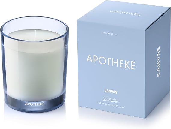 Apotheke Luxury Scented Candles for Home, Canvas - Petite Aromatherapy Jar Candle with Soy Wax Blend