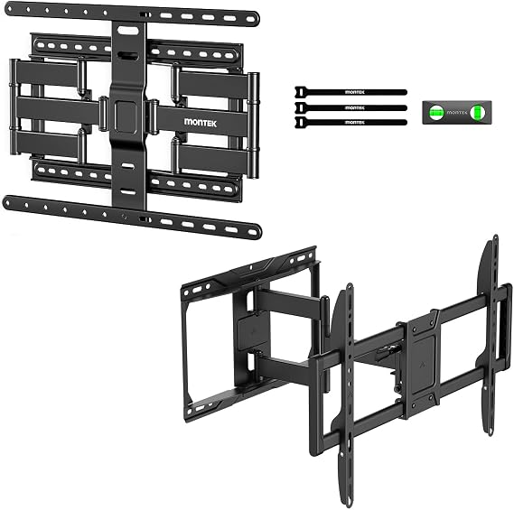 monTEK Ultra Slim TV Wall Mount for 43-90 Inch TVs & monTEK Full Motion TV Wall Mount for 37-84 Inch TVs