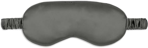 Mulberry Park - 100% Pure 22 Momme Silk Sleep Eye Mask - Luxurious, Smooth and Ultra Soft Comfortable Sleeping Mask with Silk Covered Strap, Blocks Light for Deep, Full Night's Sleep - Gunmetal