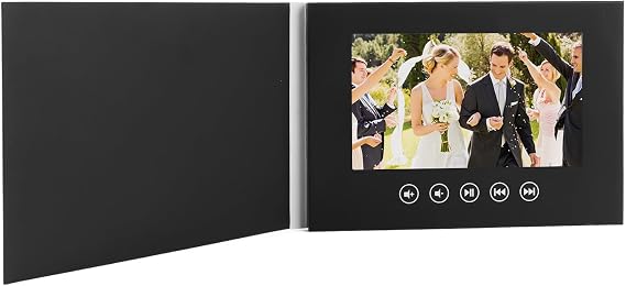 Video Brochure, HD 720P Digital Brochures, Create Your Own, Video Greeting Card for Anniversary, Marketing, with 1 Pack Stickers, Rechargeable Battery (5inch)