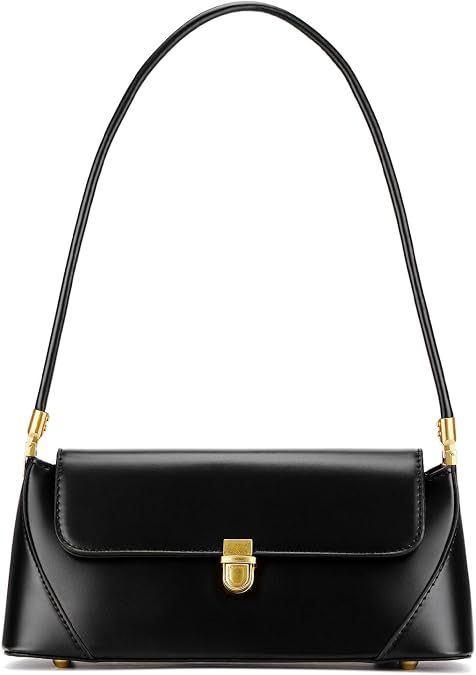 Shoulder Bag for Women Vintage Purse Fashion Classic Vegan Leather Clutch Tote Retro Handbag with Buckle Closure