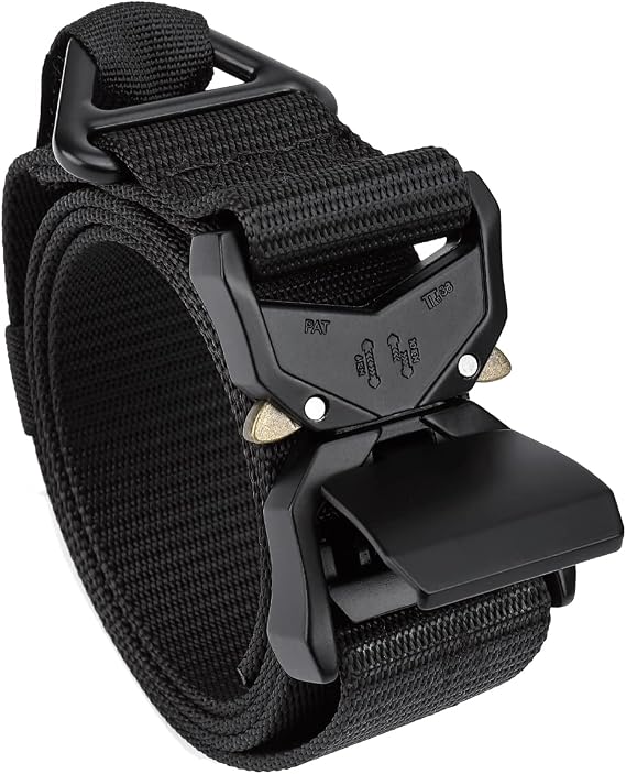 MOZETO Tactical Belt for Men 1.5" Nylon Combat Work Emt Heavy Duty Belt with Quick Release Talon Buckle