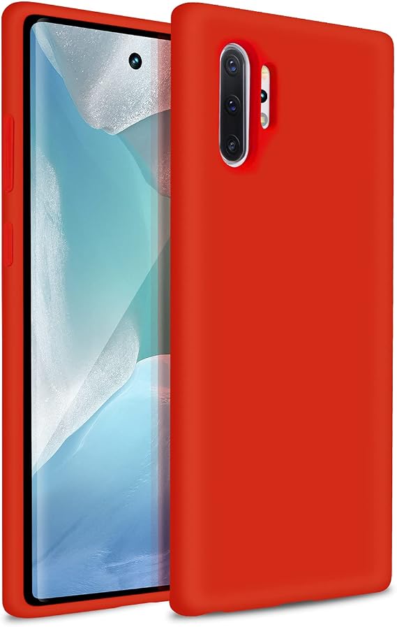 Liquid Silicone Case Compatible with Galaxy Note 10 Plus, Gel Rubber Full Body Protection Shockproof Cover for Galaxy Note 10 Plus 6.8 inch 2019 [red]