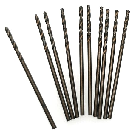 10 Pcs 1mm M35 Cobalt Drill Bits, Jobber bits for Steel & Metal