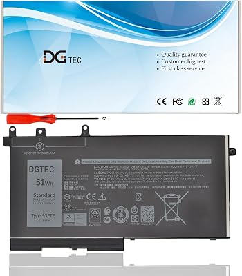DGTEC 93FTF Laptop Battery for Dell Latitude 15 M3520 M3530 E5280 E5480 E5580 E5490 E5590 E5480 E5290 E5591 E5491 Series D4CMT 4YFVG 83XPC 083XPC 11.4V 51WH4254MAH 3-Cell
