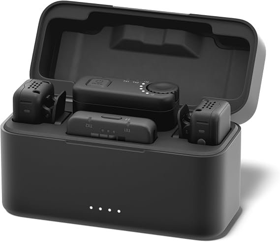 GoPro Wireless Mic Complete Kit (2 TX, 2 RX, Charging Case) - for GoPro/Camera/iPhone/Android, Ultra-Compact, Noise Reduction, Gain Control, Vlogging