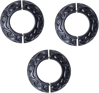 Renovators Supply Manufacturing Aluminum Escutcheon Plate 3.25 OD Escutcheon Lacquered Black Finish Radiator Flange Pack of 3