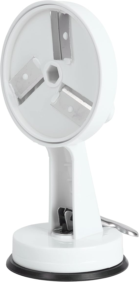 KitchenCraft Rotary Runner Bean Slicer 23cm with Suction Pad in Gift Box, Stainless Steel & plastic, White/Black
