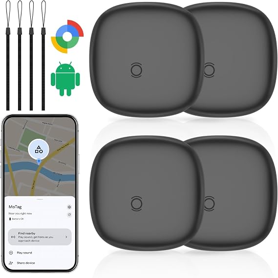 Tracker Tags 2 Pack for Android, Android Air Tracker Tag Compatible with Google's Find Hub App, Luggage Smart Tags for Suitcase, Key, Waterproof Bluetooth Key Finder for Wallet, Bag