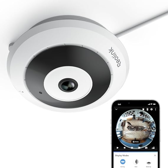 REOLINK WiFi Security Fisheye Camera, 2K+ 6MP 360 Panorama, 2.4/5GHz WiFi