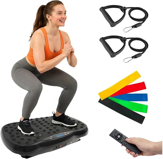 ALSO GO Vibration Plate Exercise Machine for Whole Body Lymphatic Drainage | 10 Preset Modes & 200 Levels Vibrating Platform for Home Fitness,