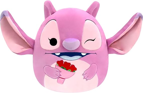 Squishmallows Original Disney 12in Angel with Bouquet Plush (Medium-Sized)