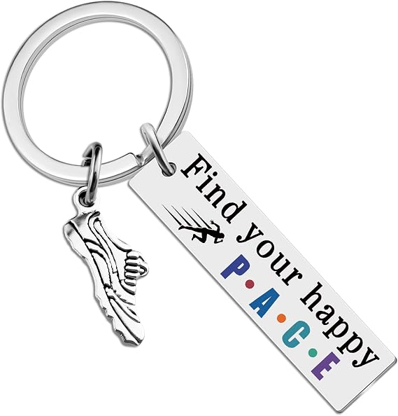 Runner Gifts Marathon Essentials Running Accessories For Women Men Track And Field Gifts Marathon Gift For Runners Women Cross Country Running gifts Track And Field Keychain