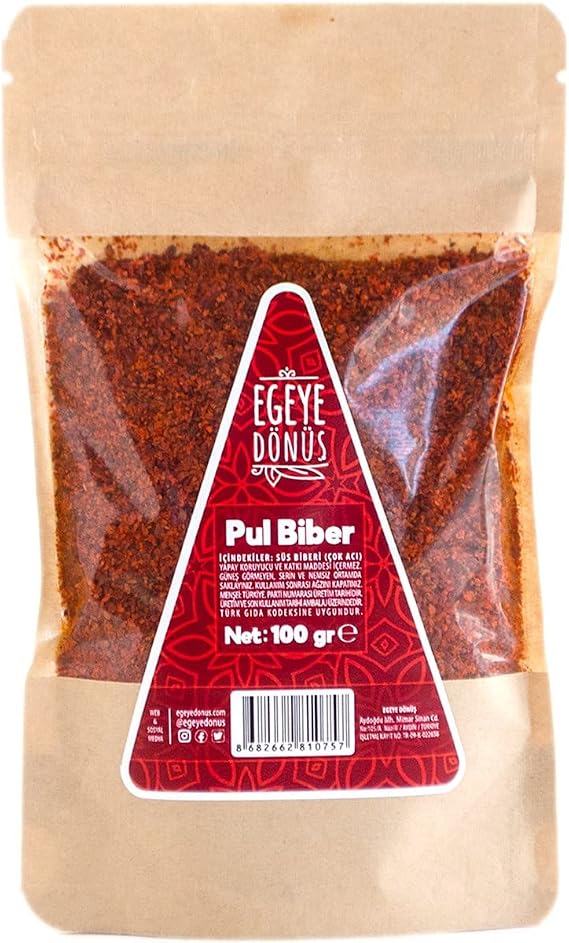 EGEYE DÖNÜŞ Yeni Mahsül Öğütülmüş Çok Acı Saf Pul Biber - 100 Gr. 1. Kalite (Ekstra Acı)
