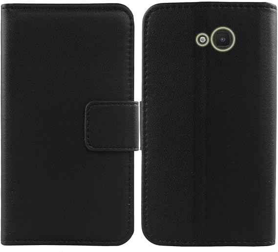 Premium Genuine Real Flip Folder Folio Leather Case for Nokia 5310 (2024) / HMD 5310 2024 2.8" Phone Protection Protector Cover Book Wallet Business Skin Pouch Etui (Black)