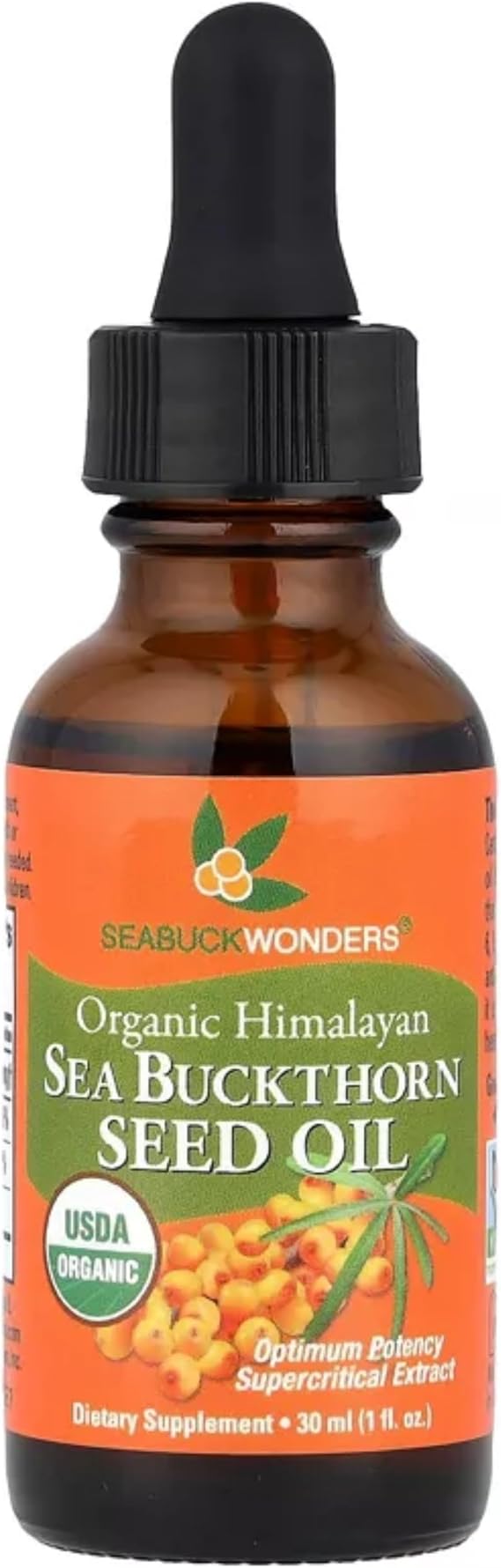 SEABUCKWONDERS Organic Sea Buck Berry Oil, 1 OZ