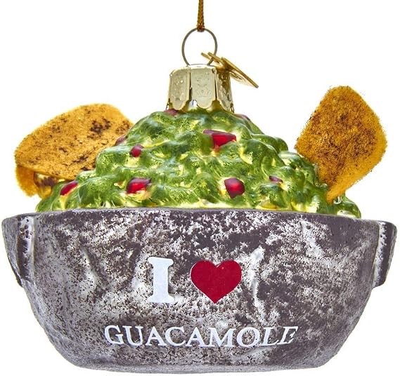 Noble GemsTM 'I Love Guacamole' Bowl Glass Ornament, 12 ounces