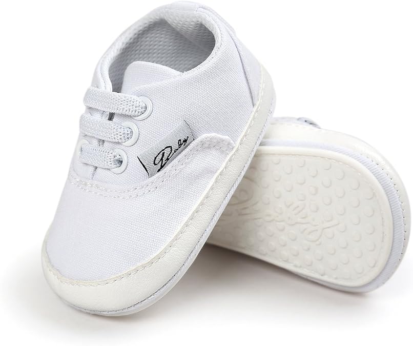 RVROVIC Baby Boys Girls Shoes Canvas Toddler Sneakers Anti-Slip Infant First Walkers 0-18 Months