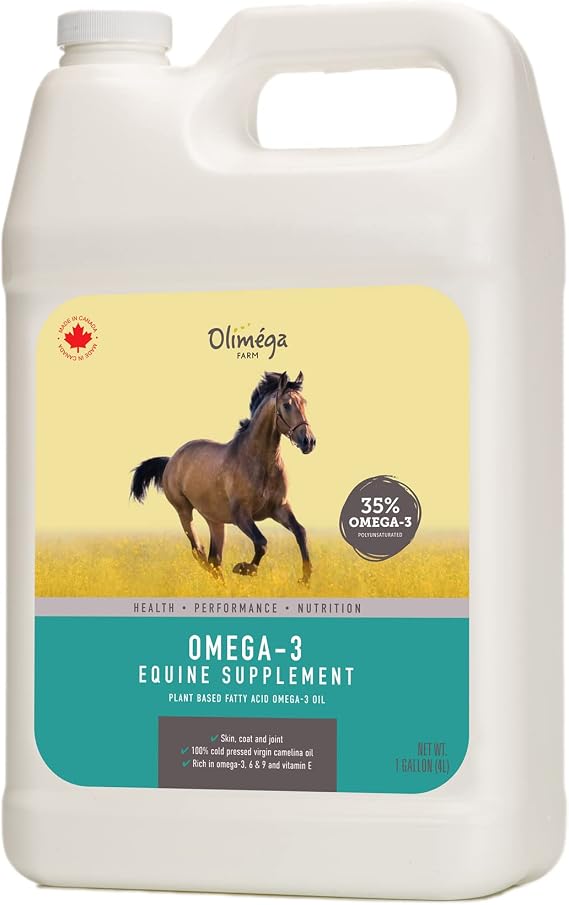 Camelina Oil for Horses, Joint Supplement, High in Omega-3 & Vitamin E - 4L
