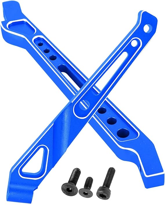 RC Aluminum Front Rear Chassis Brace Upgrades Part for 1/8 Typhon/Senton V4 6S RC Car,Support Rod Bracket Hops up,Navy Blue