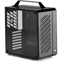 Mechanic Master C34 Compact ATX Case with Carry Handle, Portable Desktop Computer Chassis, Supports 240mm Liquid Cooling & ATX PSU, GPU up to 335mm (Elegant Black)