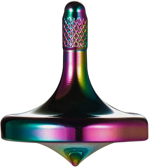 Precision Metal Spinning Top, Well Made Stainless Steel Spin Long Lasting Exceed 6 Mins Desktop Gyro EDC Toy, Perfect Balance Easy to Use Kill Time Efficiently (Pro-Iridescent)