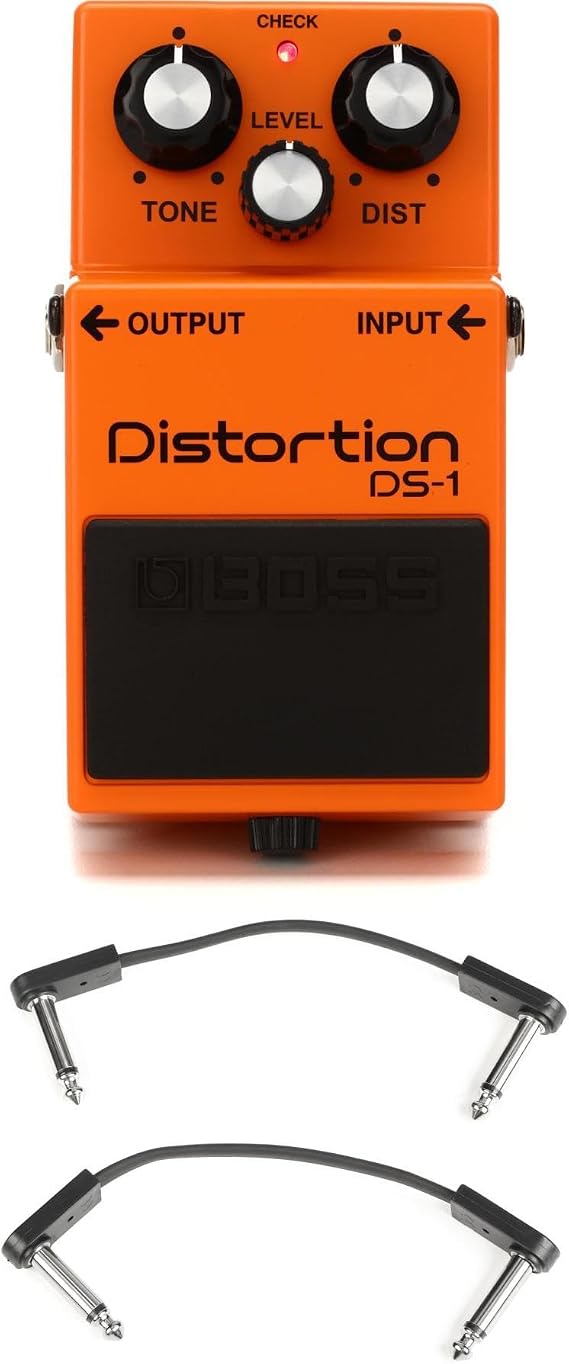 Boss DS-1 Distortion Pedal with Patch Cables