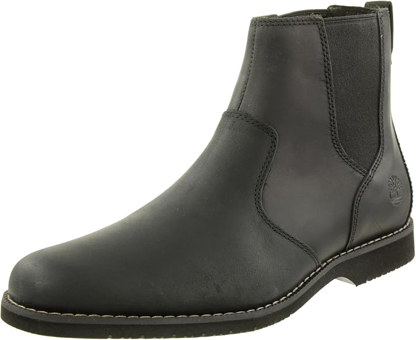 Timberland Men's Woodhull Chelsea Boots Black Full Grain 41 EU