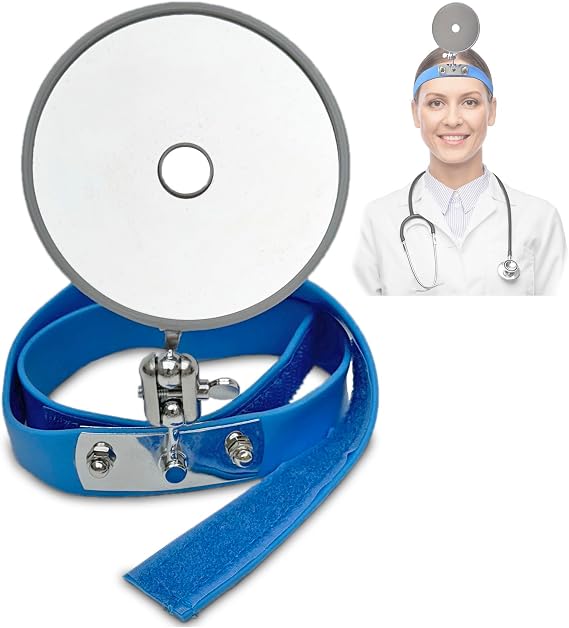 Ace Crew Realistic Dr. Head Mirror for Doctor Costume, Dr Head Mirror Costume, Dental Head Mirror Reflector, Medical Doctor Examination Light Physician Nose Ear, One Size Fits Most