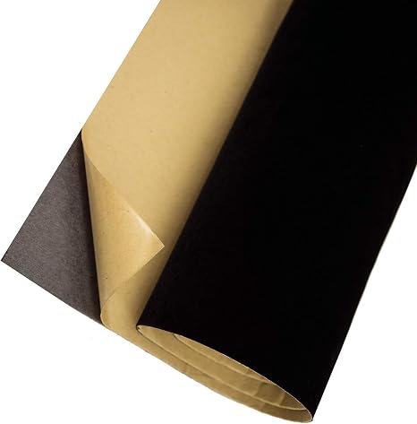 Self Adhesive Felt Fabric, Soft Velvet Drawer Liner, DIY Velvet Fabric for Art & Crafts, Jewelry Box Felt Liner, Solid Color Felt Wallpaper(17.7" x 78.7", Black)